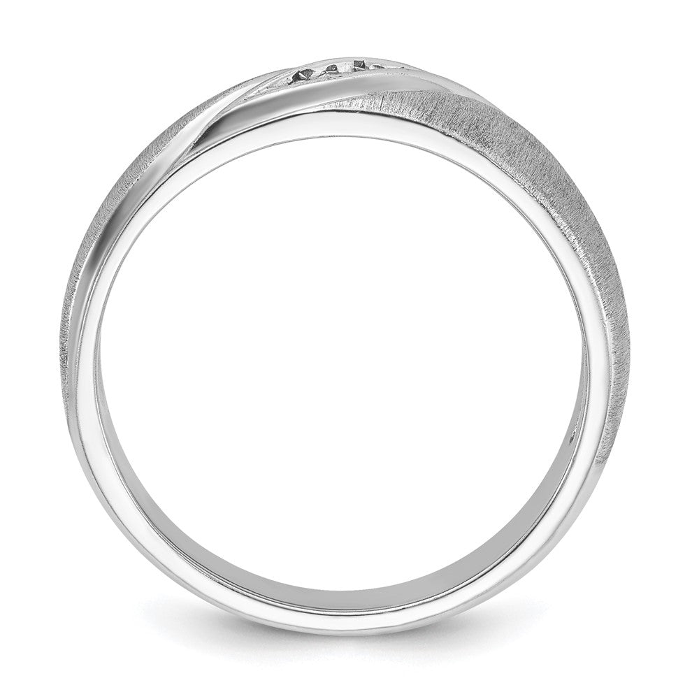 14k White Gold IBGoodman Men's Polished and Satin Ring Mounting