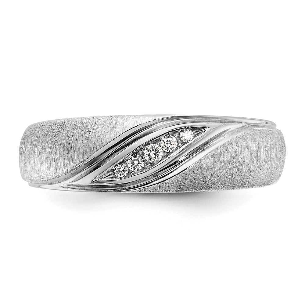 14k White Gold IBGoodman Men's Polished and Satin Ring Mounting