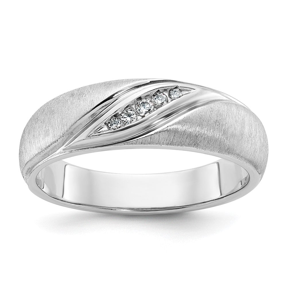 14k White Gold IBGoodman Men's Polished and Satin Ring Mounting
