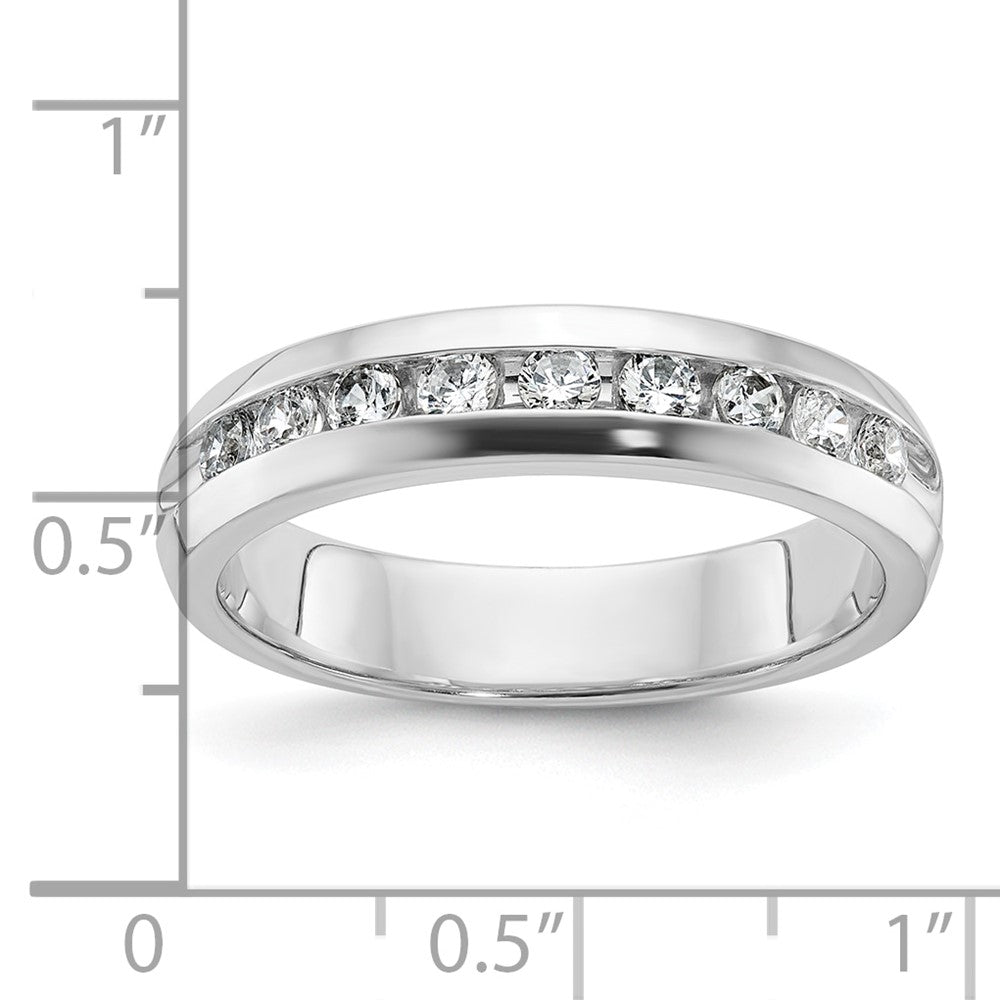 14k White Gold IBGoodman Men's Polished 9-Stone Ring Mounting