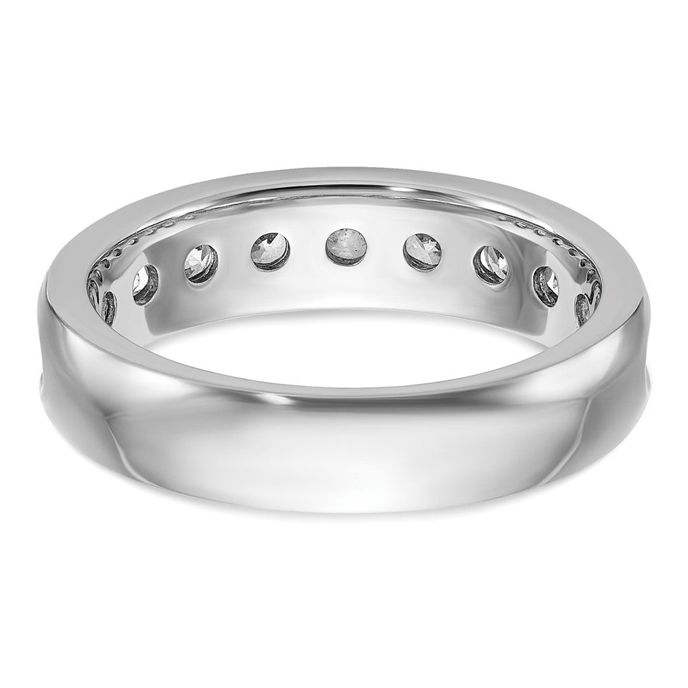 14k White Gold IBGoodman Men's Polished 9-Stone Ring Mounting