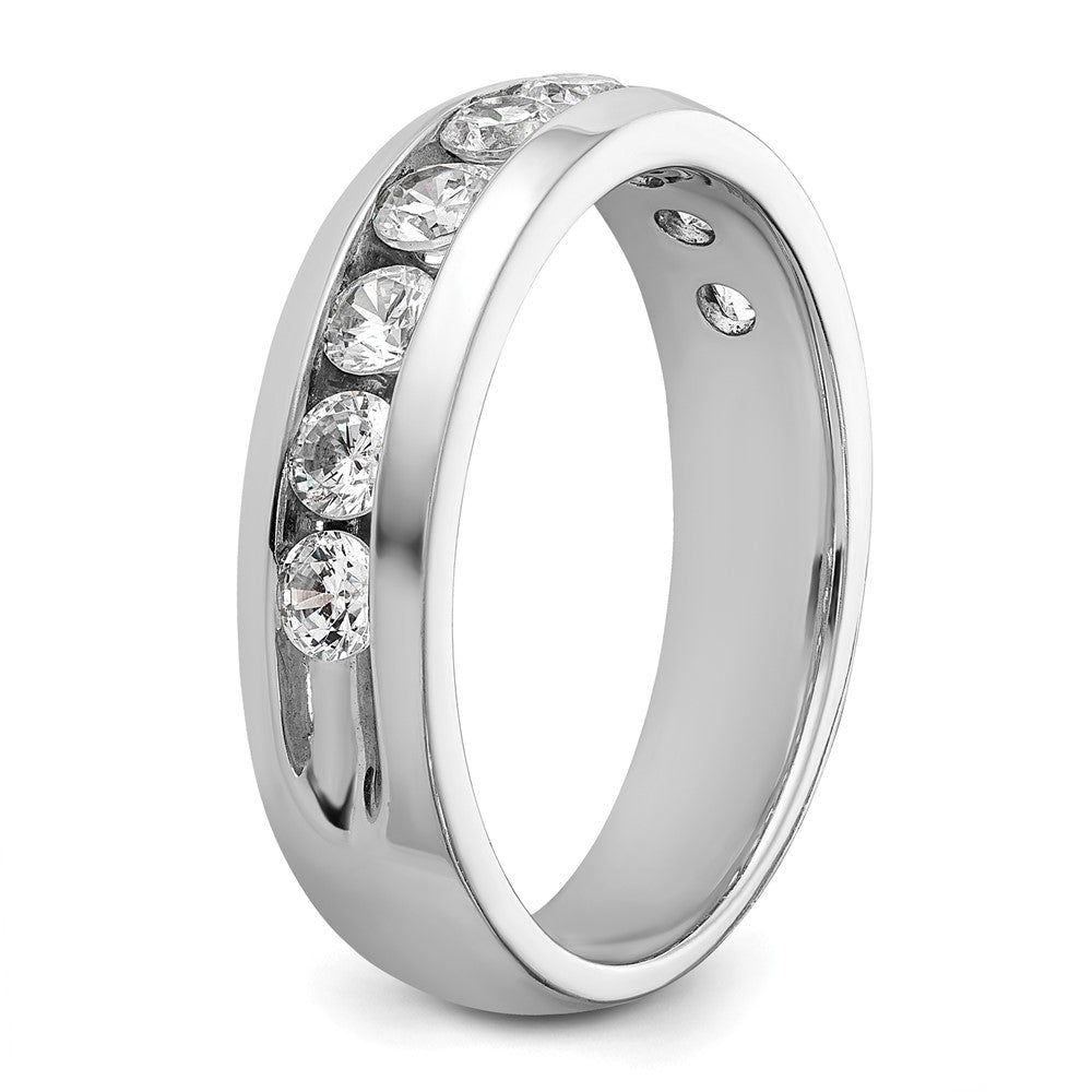 14k White Gold IBGoodman Men's Polished 9-Stone Ring Mounting