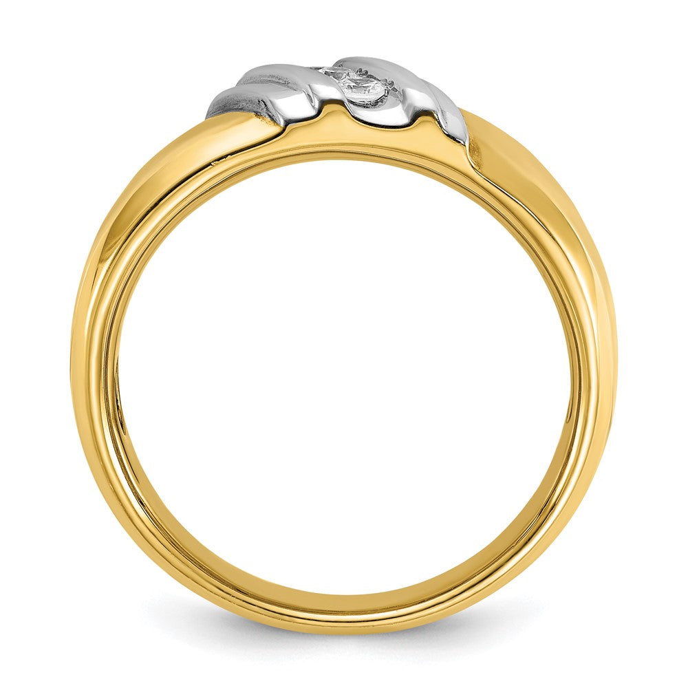 14k Two-tone IBGoodman Men's Polished 3-Stone Ring Mounting