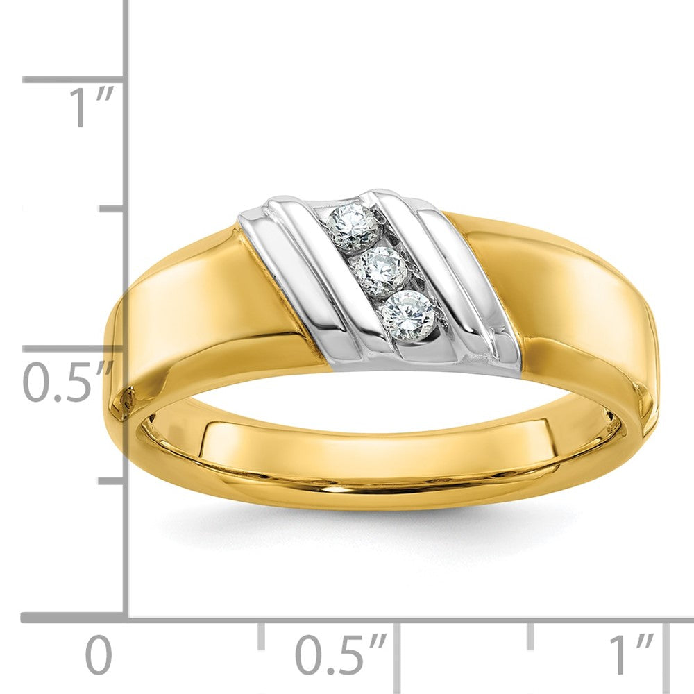 14k Two-tone IBGoodman Men's Polished 3-Stone Ring Mounting