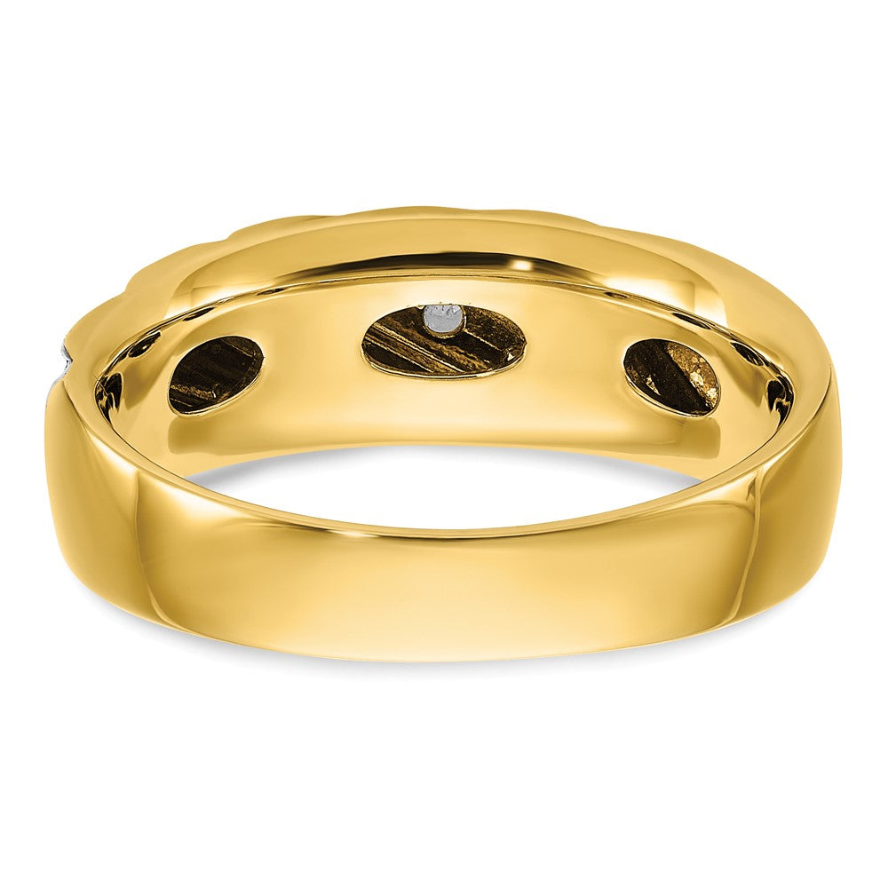 14k IBGoodman Men's Polished and Grooved Ring Mounting