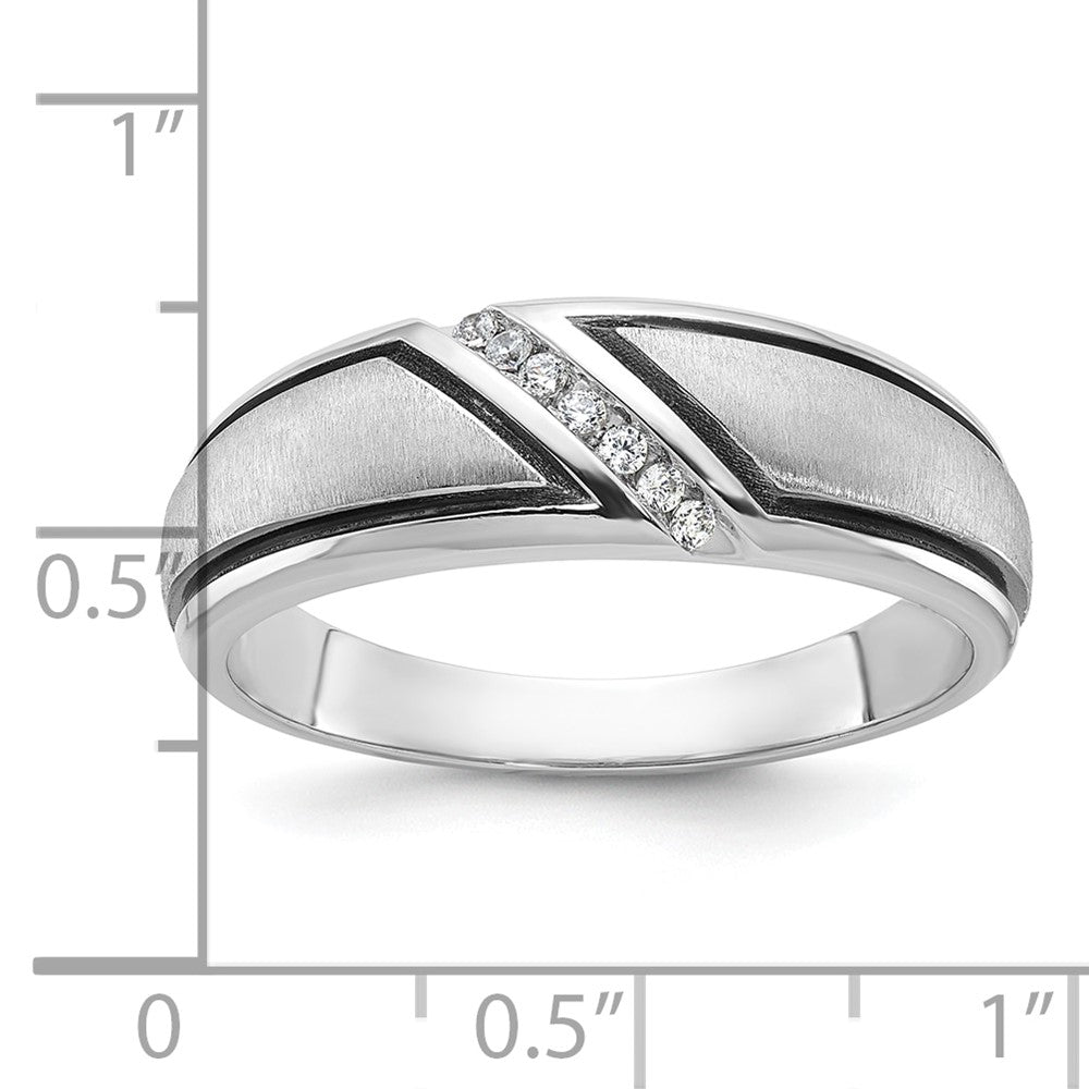 14k White Gold Men's Polished and Satin Ring Mounting