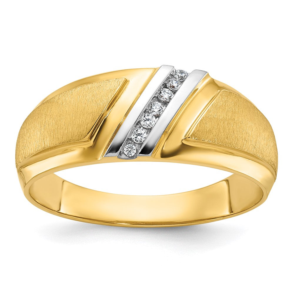 14k IBGoodman Men's Polished and Satin Ring Mounting