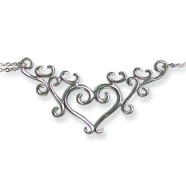Back Belly Chains Vine Scrollwork Heart W Heart Weight Medium (Fits 28