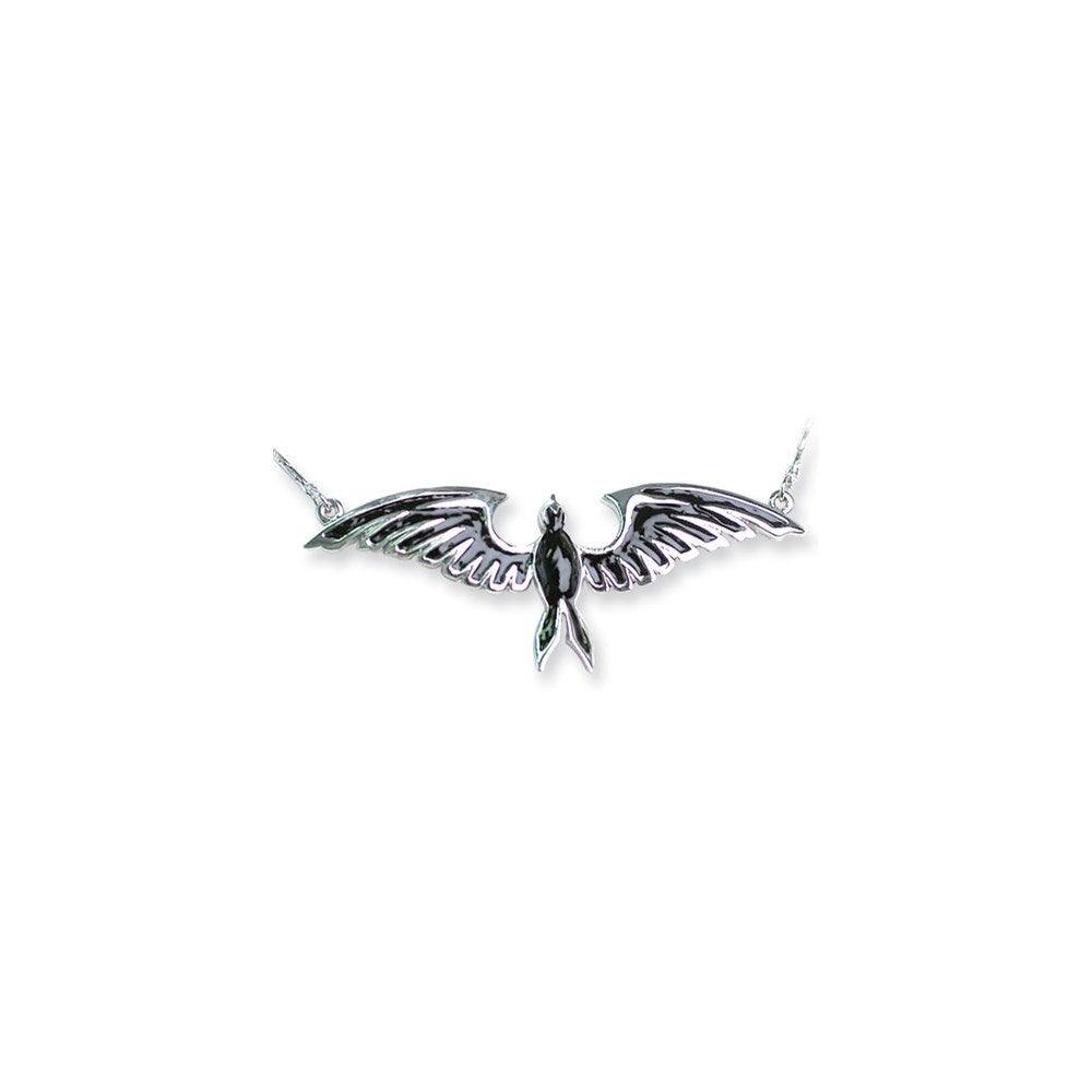 Back Belly Chains Black Enamel Filled Dove w Ball weight Small (Fits 24