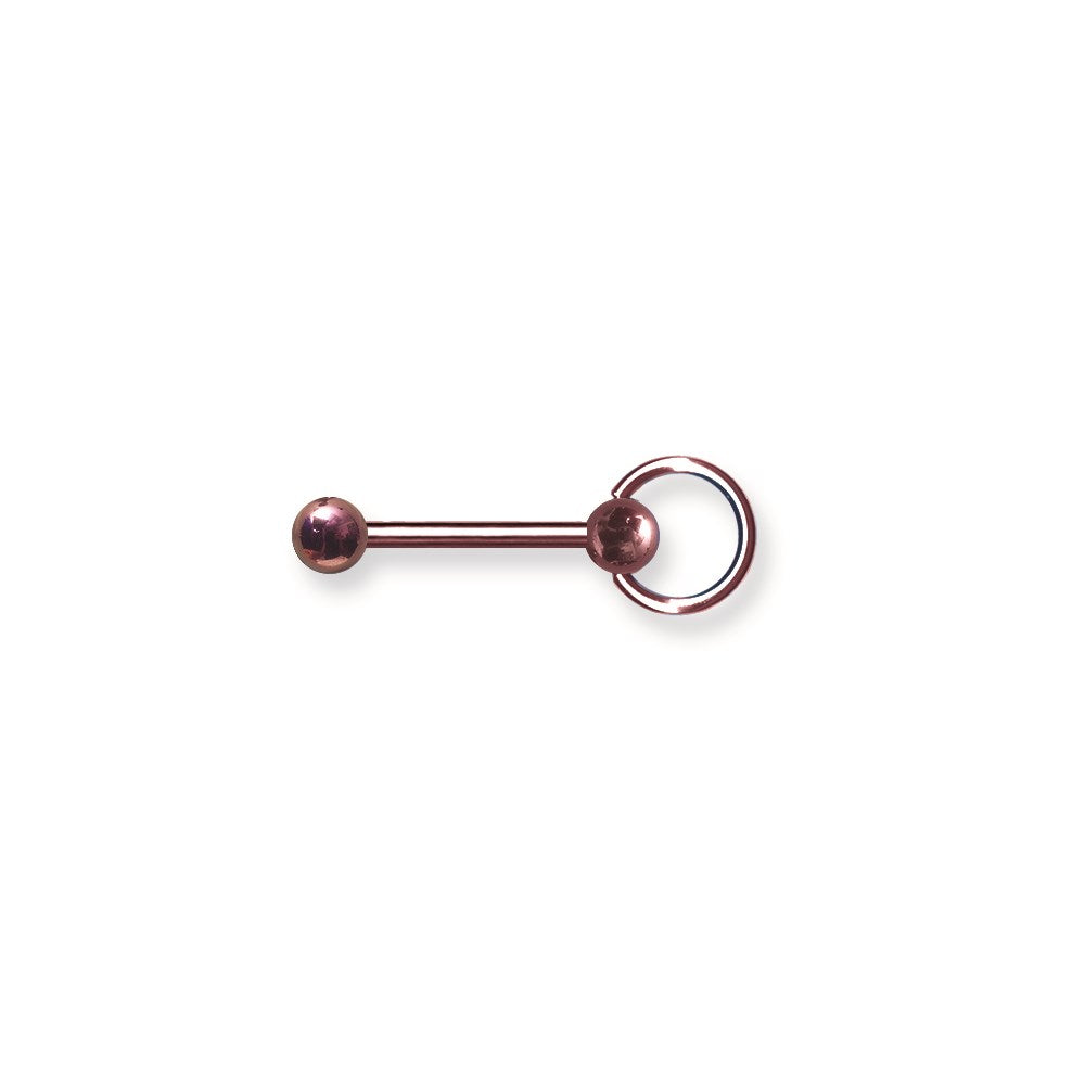 Plated SGSS BB w Ensl Ball 12G (2mm) 5/8 (15mm) Long w 2 6mm Ball Ends