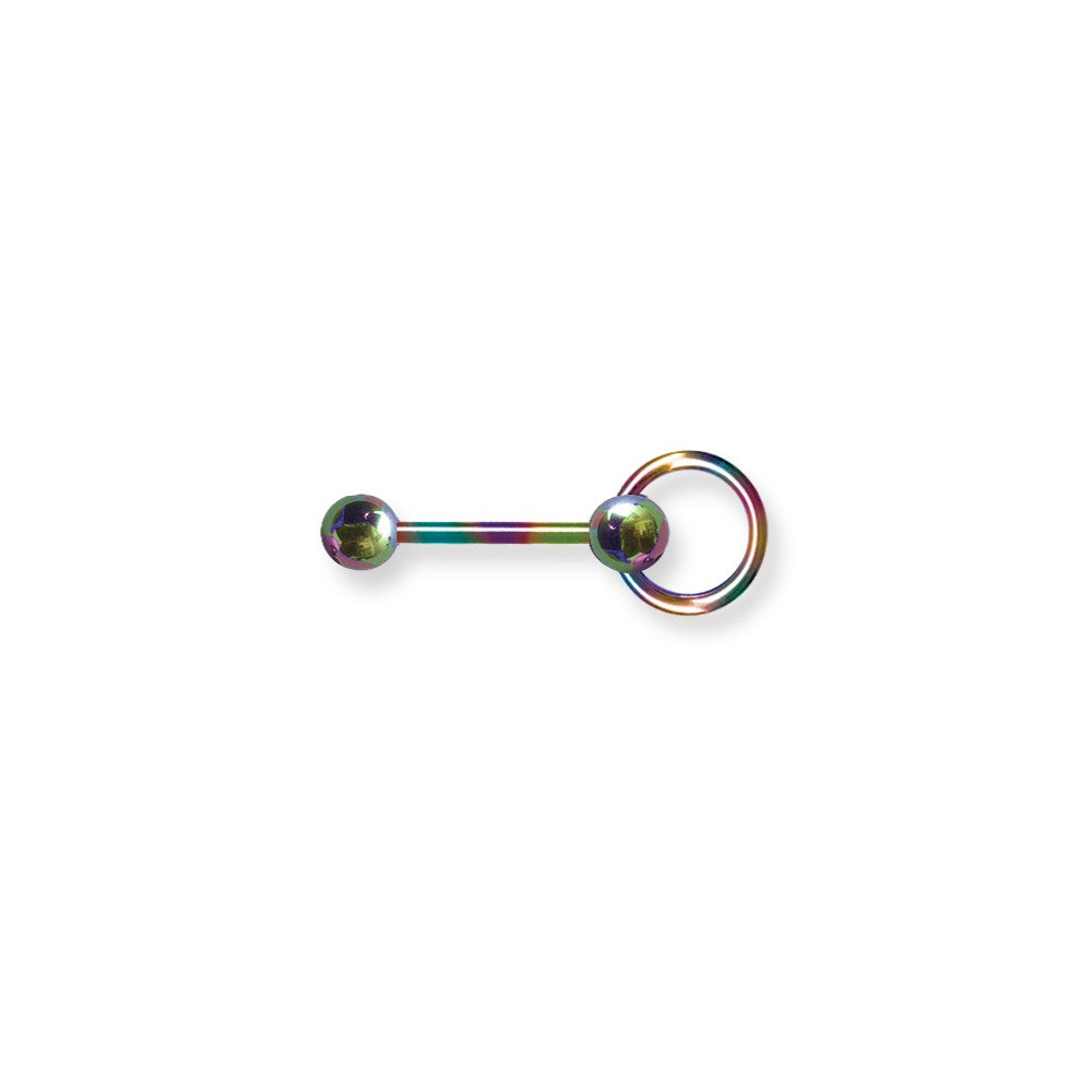 Plated SGSS BB w Ensl Ball 14G (1.6mm) 5/8 (15mm) Long. w 2 6mm Ball En