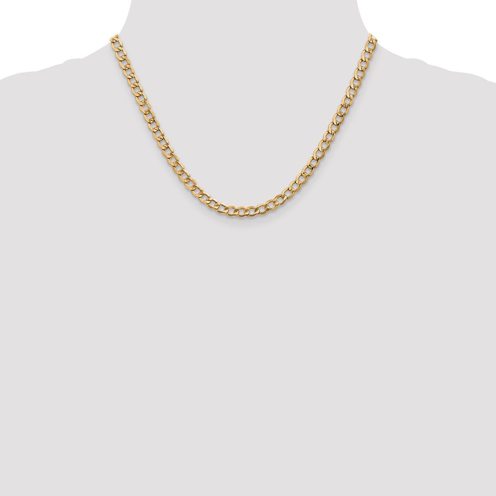 14K 18 inch 5.25mm Semi-Solid Curb with Lobster Clasp Chain