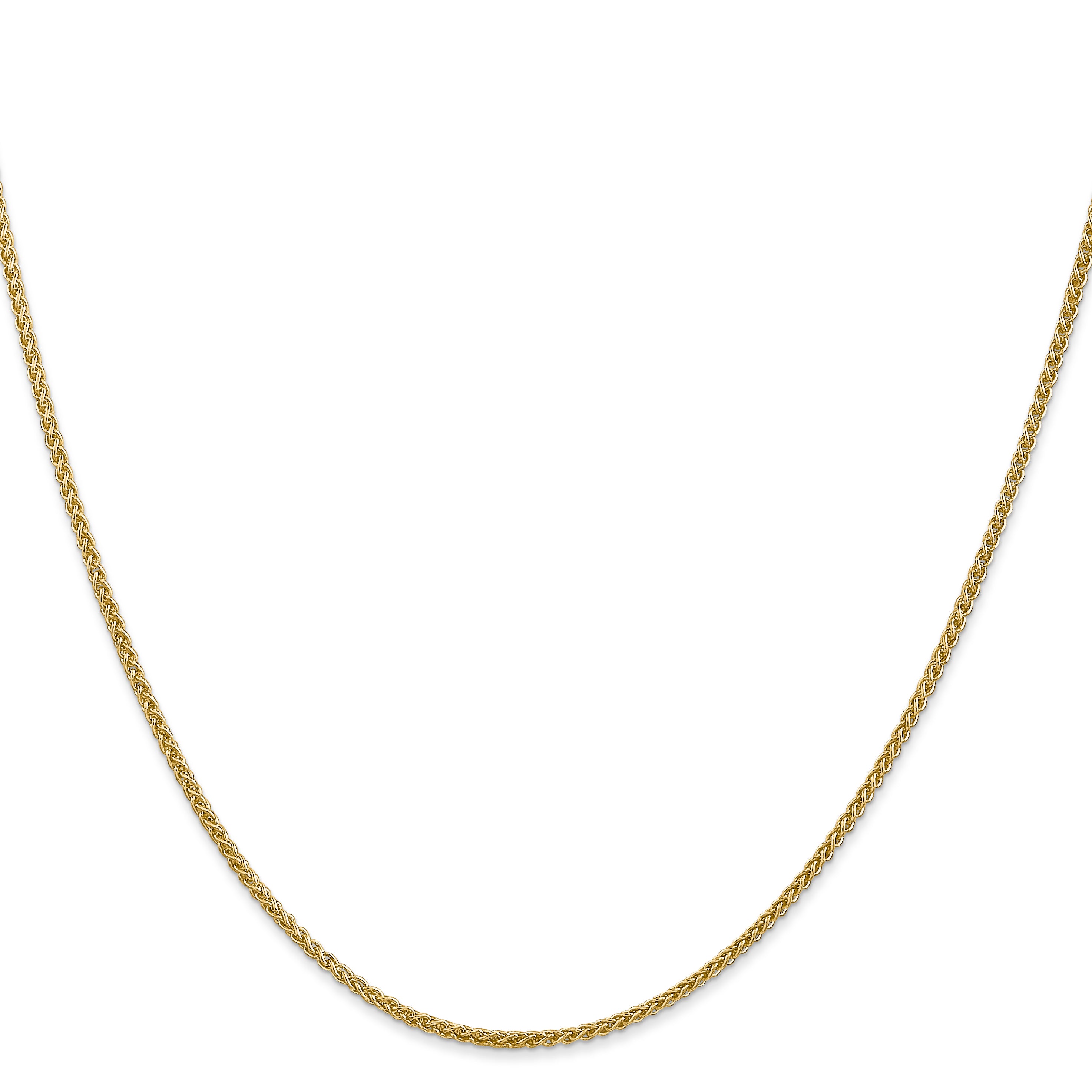 14K 18 Inch 1.55Mm Semi-Solid Wheat With Lobster Clasp Chain