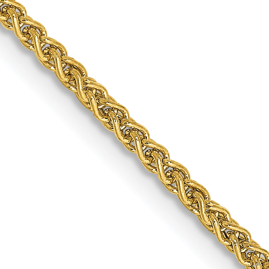 14K 18 Inch 1.55Mm Semi-Solid Wheat With Lobster Clasp Chain