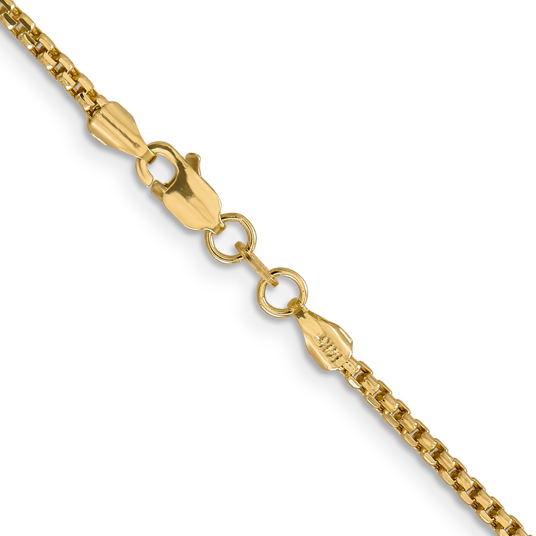 14K 24 Inch 1.75Mm Semi-Solid Round Box With Lobster Clasp Chain
