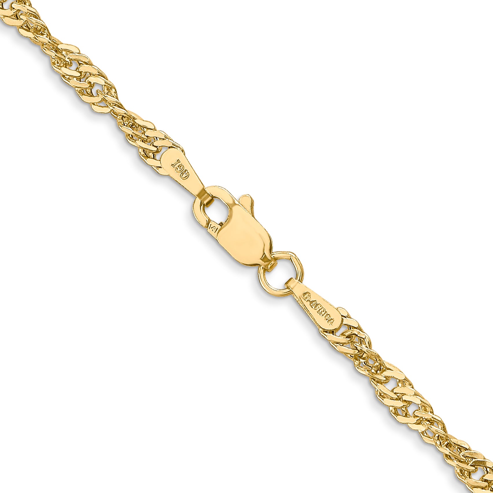 14K 20 Inch 2.75Mm Lightweight Singapore With Lobster Clasp Chain