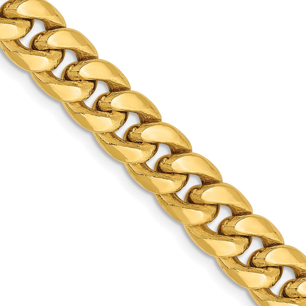 14K 20 inch 7.3mm Semi-Solid Miami Cuban with Lobster Clasp Chain