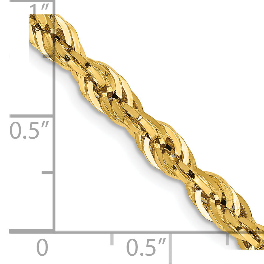 14K 18 Inch 4.25Mm Semi Solid Rope With Lobster Clasp Chain