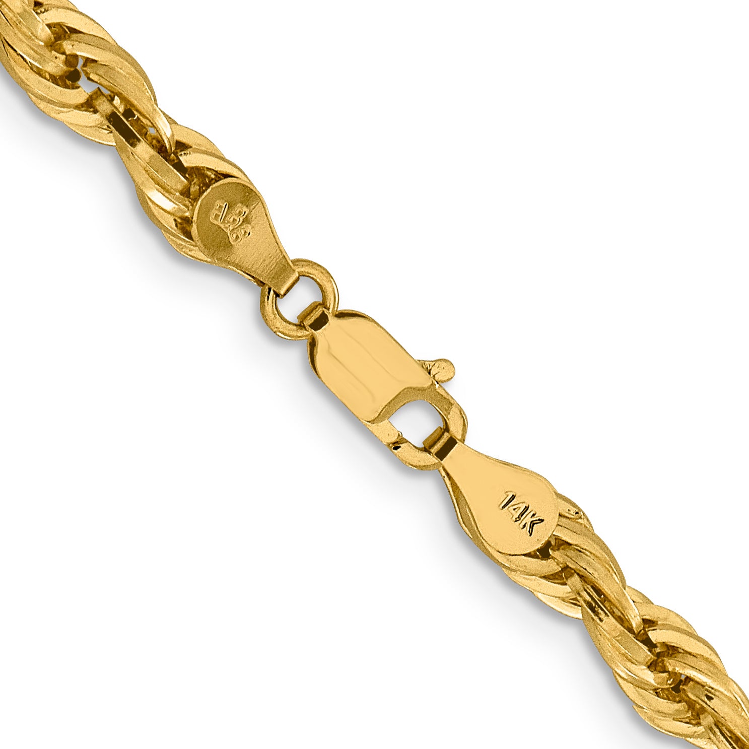 14K 18 Inch 4.75Mm Semi Solid Rope With Lobster Clasp Chain