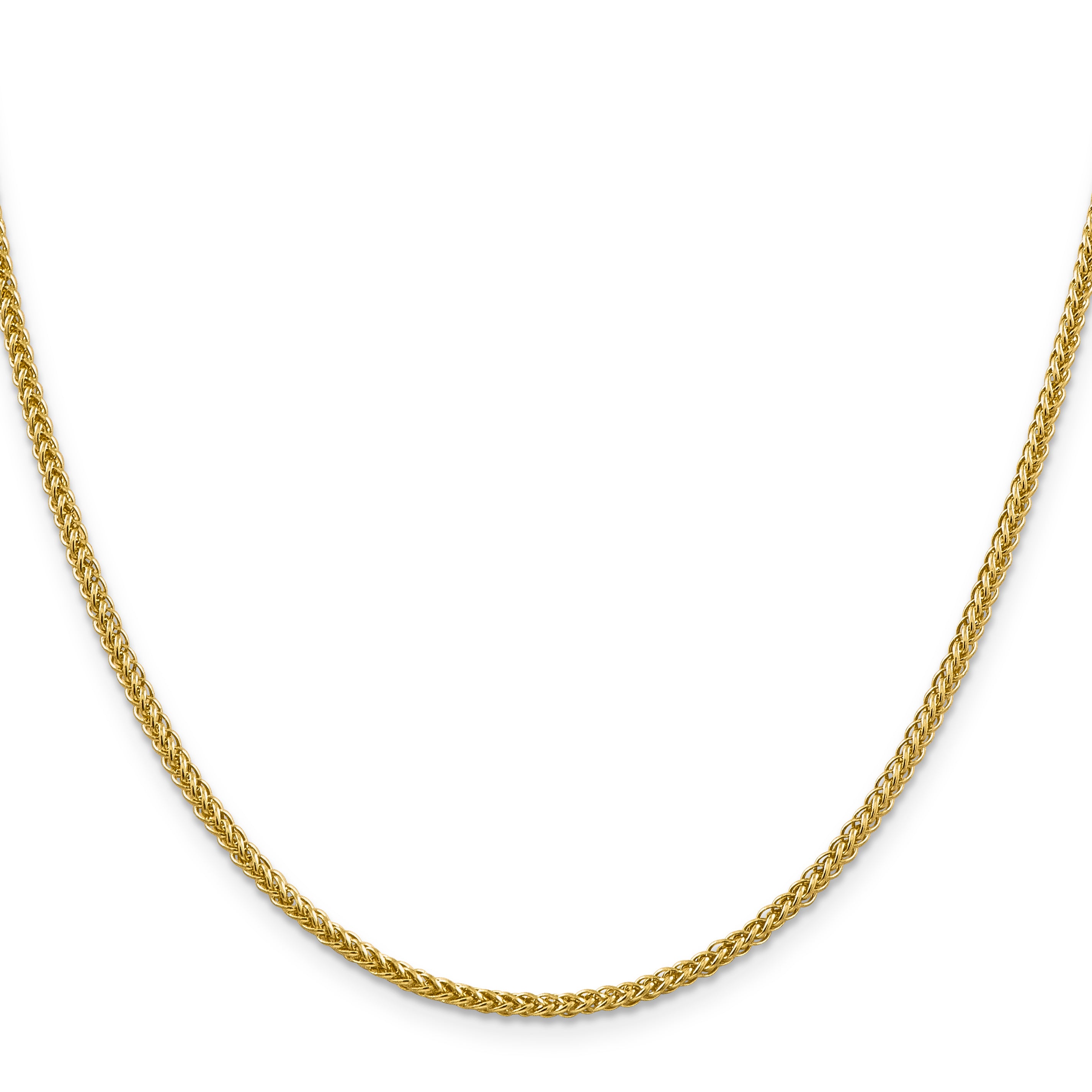 14K 16 Inch 2.35Mm Semi-Solid 3-Wire Wheat With Lobster Clasp Chain