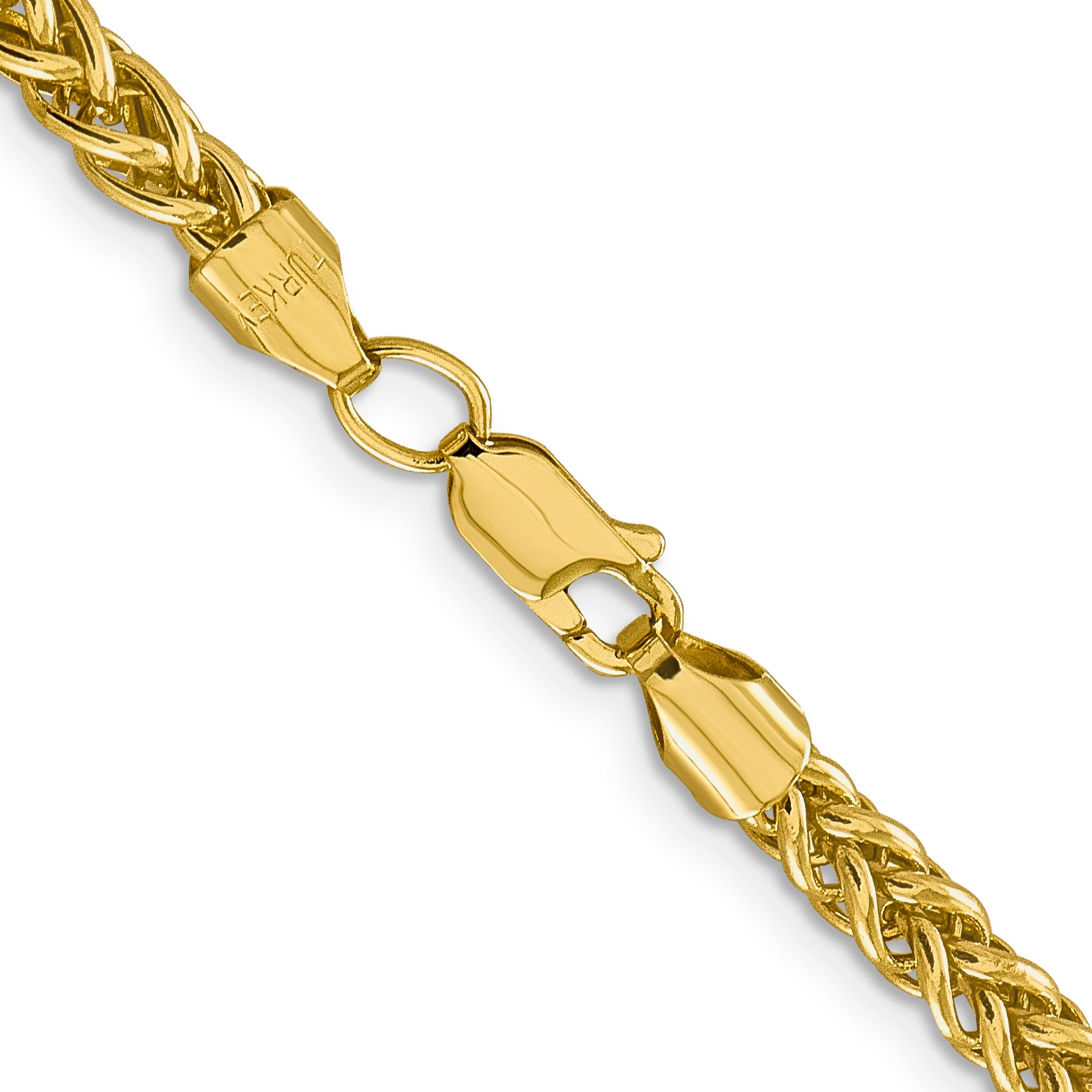 14K 20 Inch 4.65Mm Semi-Solid 3-Wire Wheat With Lobster Clasp Chain