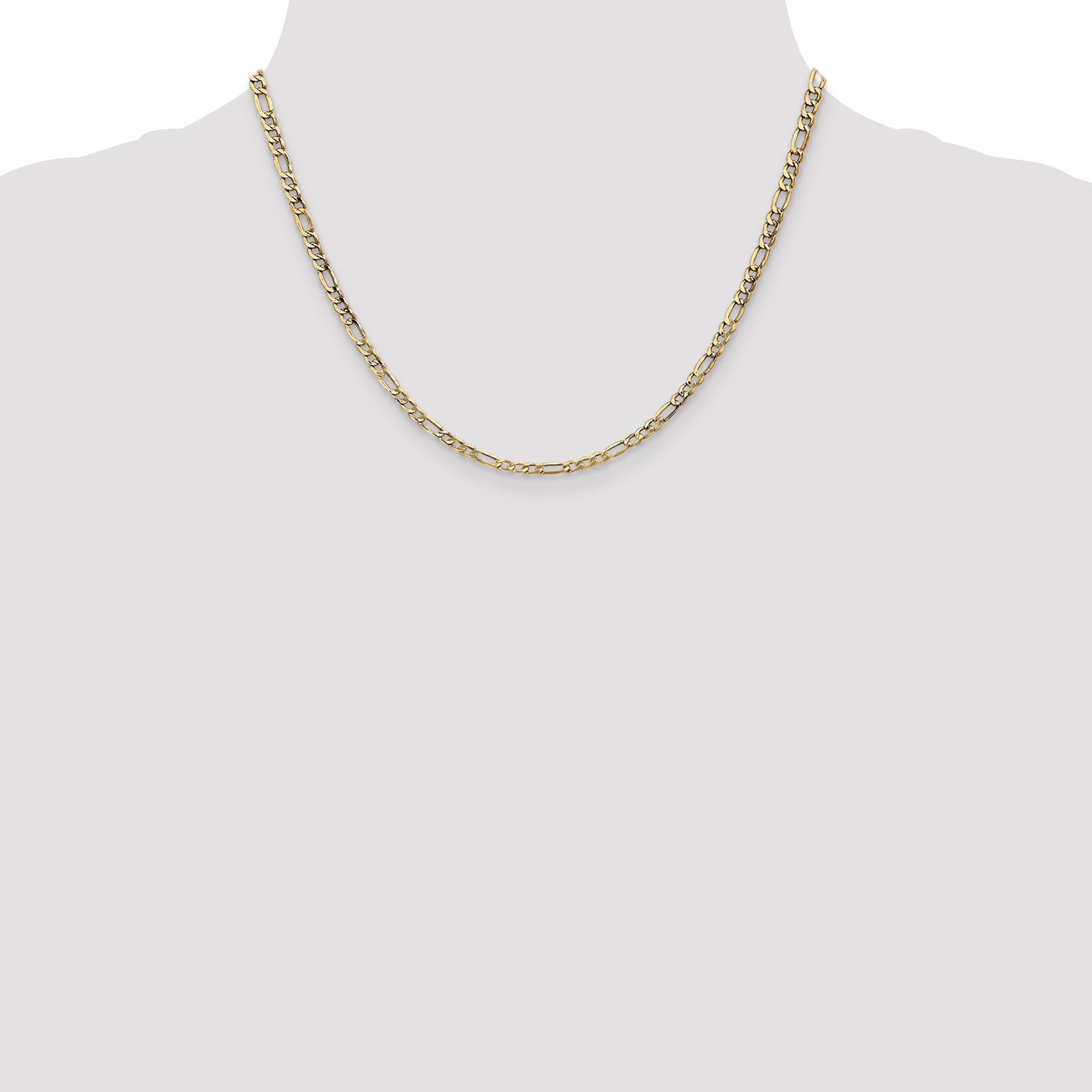 14K 18 Inch 3.5Mm Semi-Solid Figaro With Lobster Clasp Chain