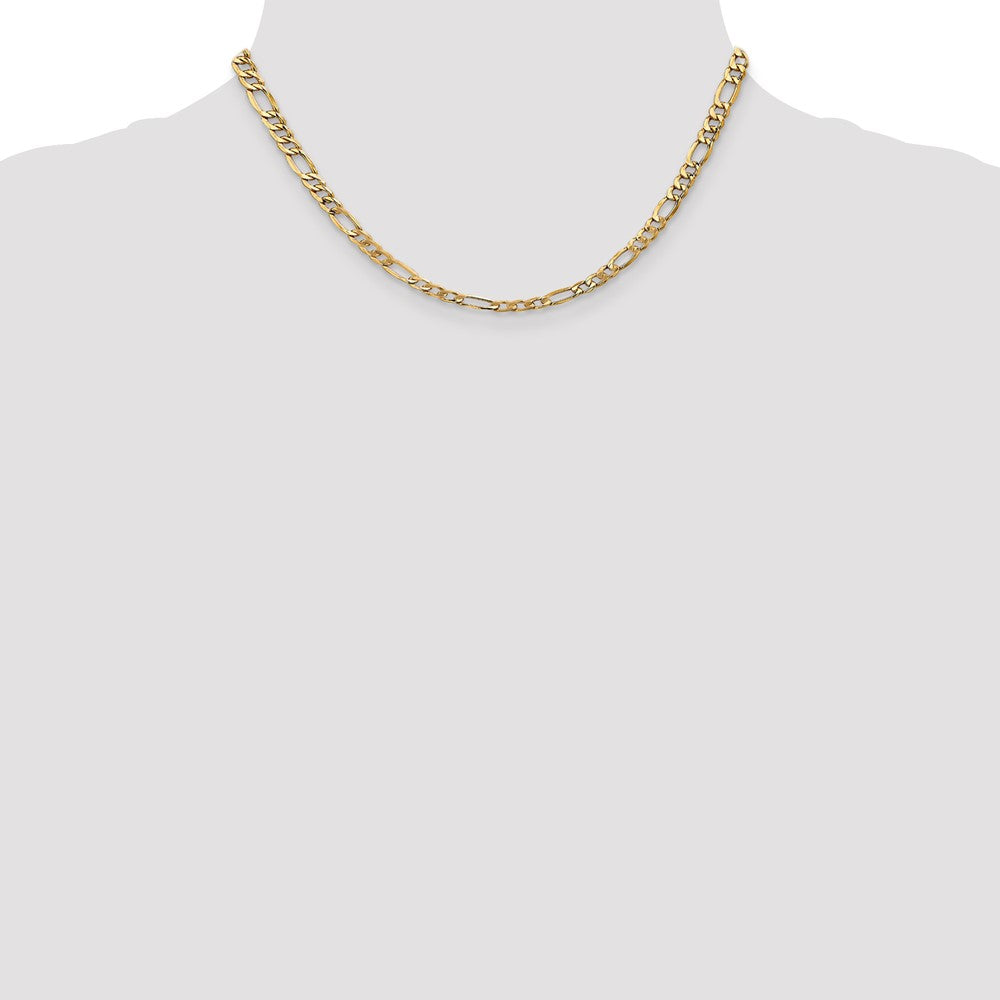 14K 16 inch 5.75mm Semi-Solid Figaro with Lobster Clasp Chain