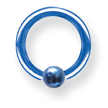12G (2Mm) 3/8 (10Mm) Dia W 4Mm Ball Cobalt Blue Titanium 12G (2Mm) 3/8