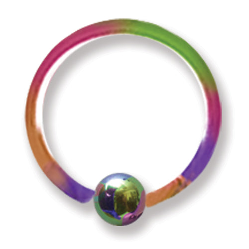 14G (1.6Mm) 7/16 (12Mm) Long W/ 4Mm Ball Rainbow (Zr-Ds09) 14G (1.6Mm)