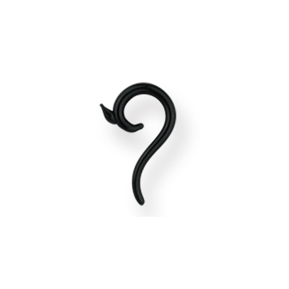 Pyrex Glass Long Curl Plug Solid Colors 8G (3.2mm) Black