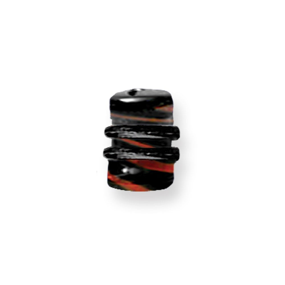 Pyrex Glass Plugs Ribbon Colors 0G (8.2mm) 1/2 (13mm) Long w 2 black o-