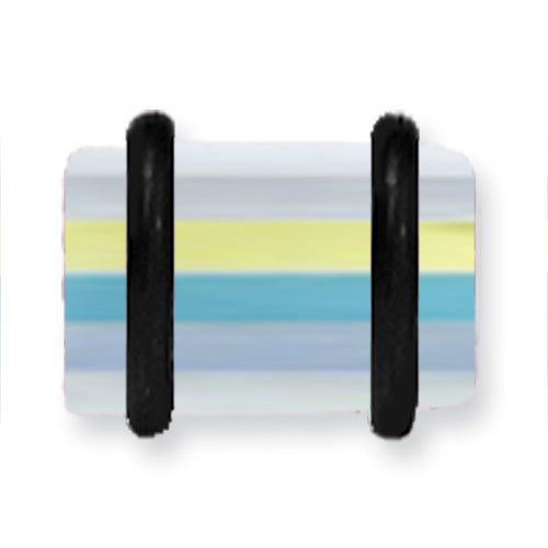Acrylic Uv Sensitive Layered Plug W 2 Black O-Rings 0G (8.2Mm) 1/2 (13M