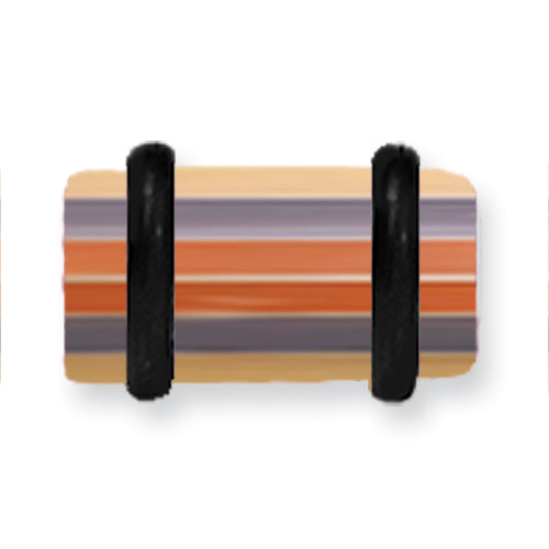 Acrylic Uv Sensitive Layered Plug W 2 Black O-Rings 2G (6.5Mm) 1/2 (13M