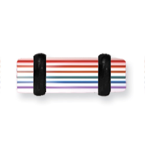 Acrylic Uv Sensitive Layered Plug W 2 Black O-Rings 6G (4.1Mm) 1/2 (13M