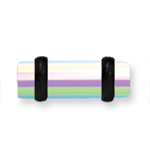 Acrylic Uv Sensitive Layered Plug W 2 Black O-Rings 6G (4.1Mm) 1/2 (13M