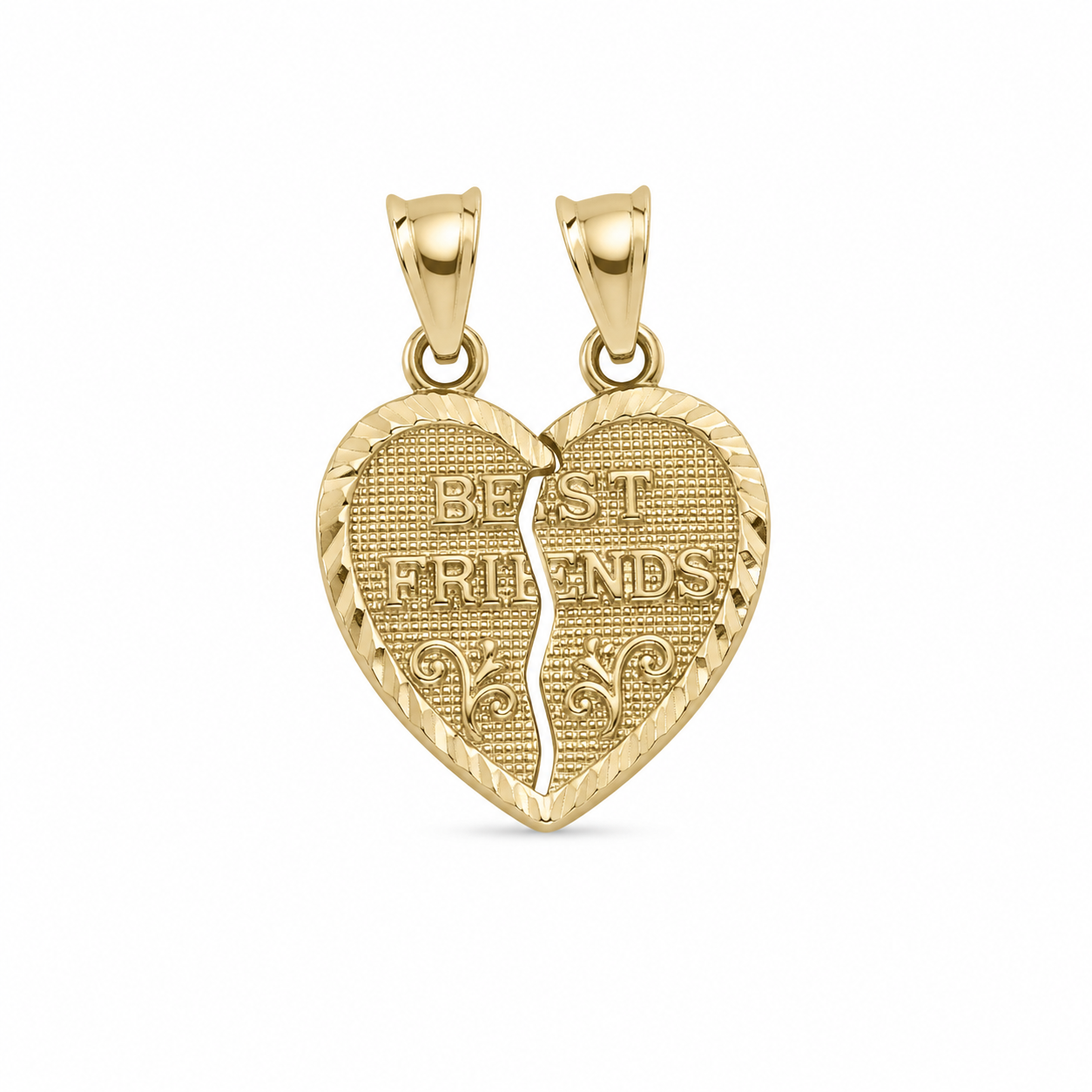 10KT Heart Best Friends Yellow Gold Pendant [A1B1}