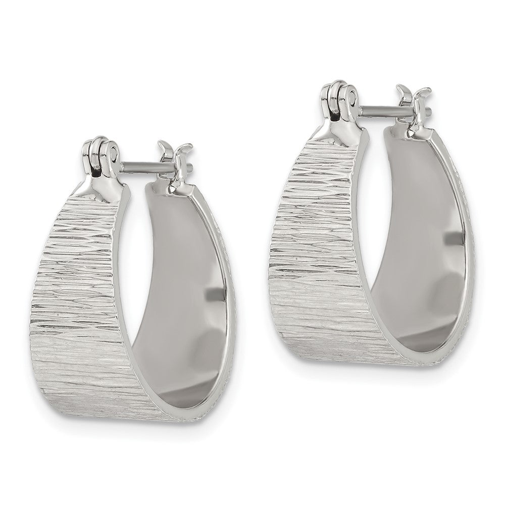 1928 Silver-tone Textured Small Post Hoop Earrings