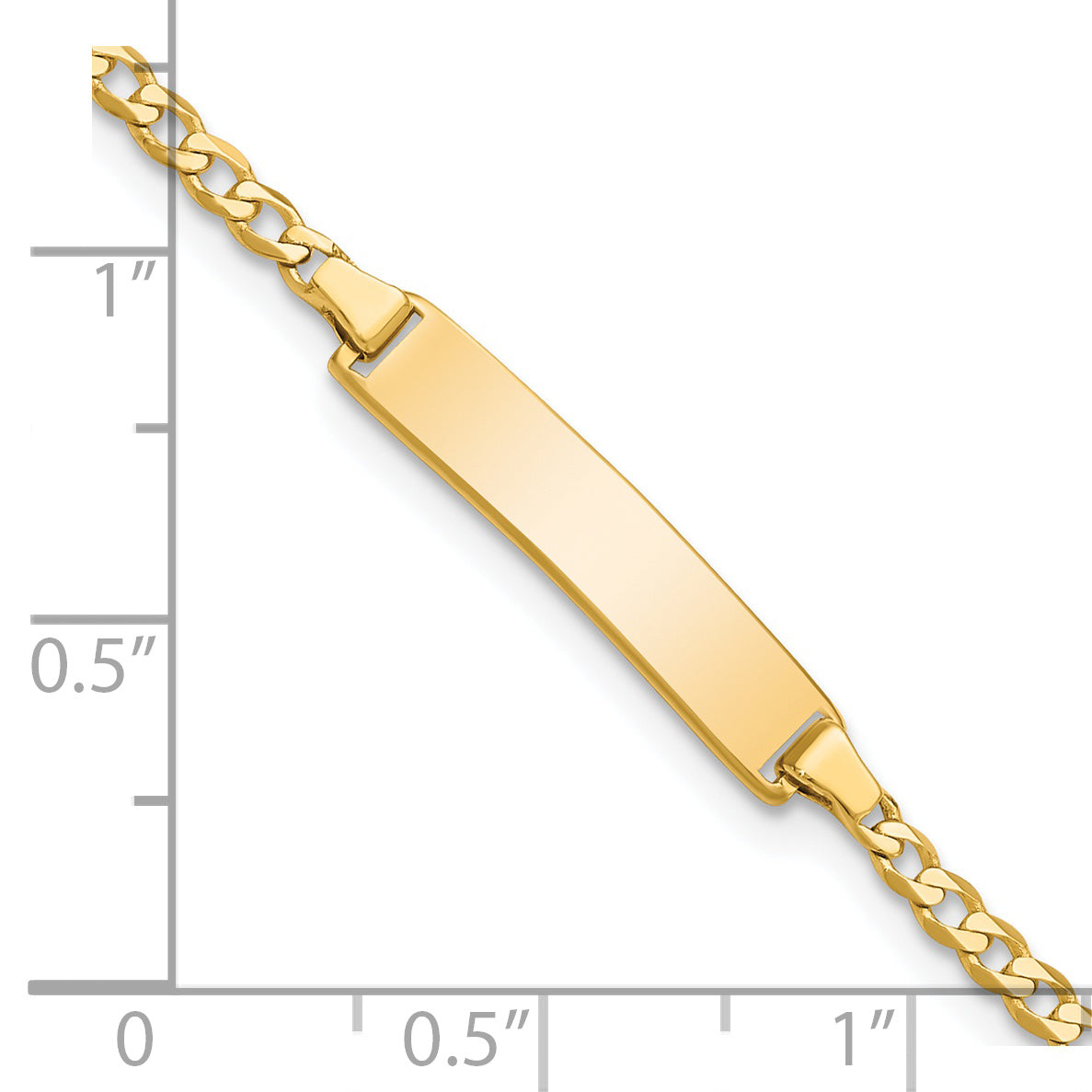 14K Flat Curb Link Id Bracelet