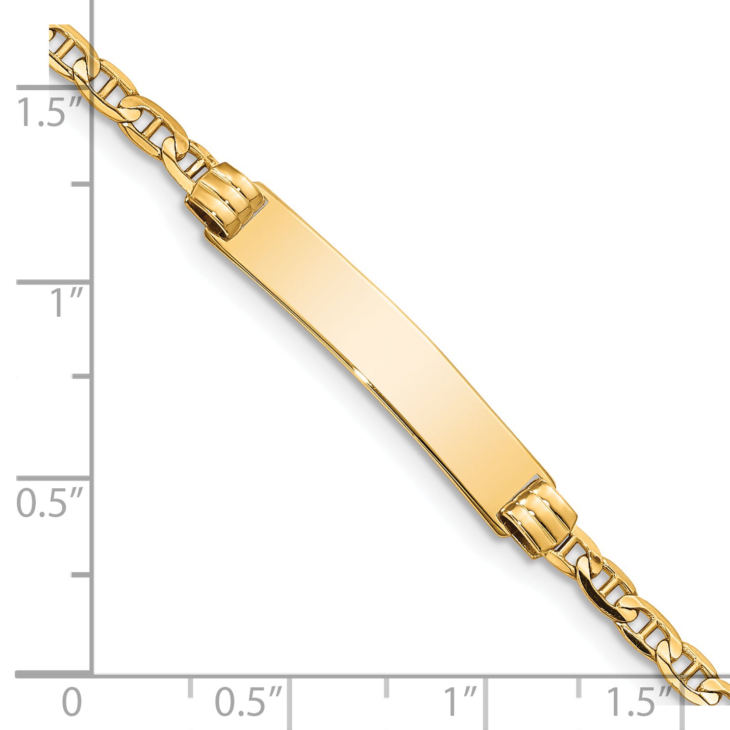 14K Children'S Anchor Link Id Bracelet