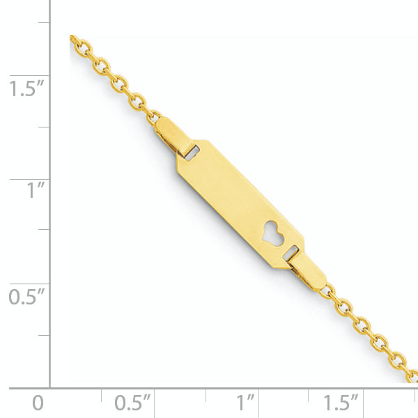 14K Children'S Heart Id Bracelet