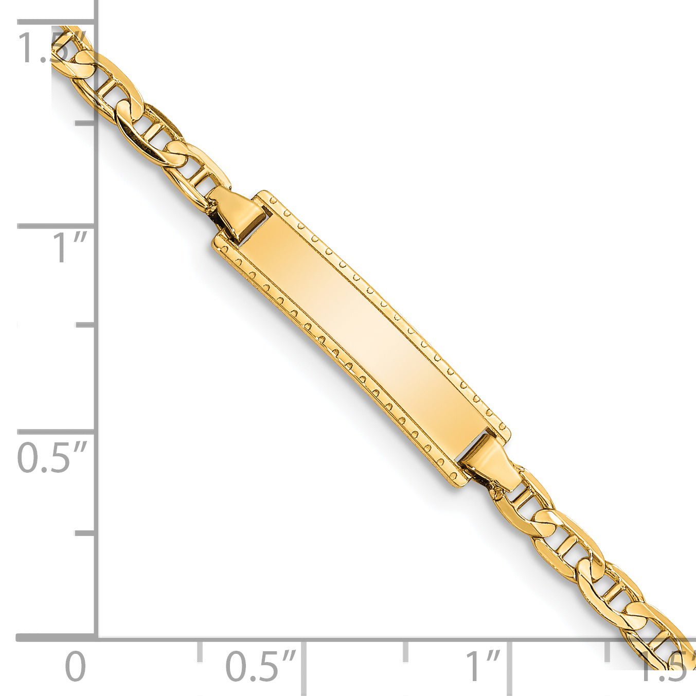 14K Children'S Anchor Link Id Bracelet