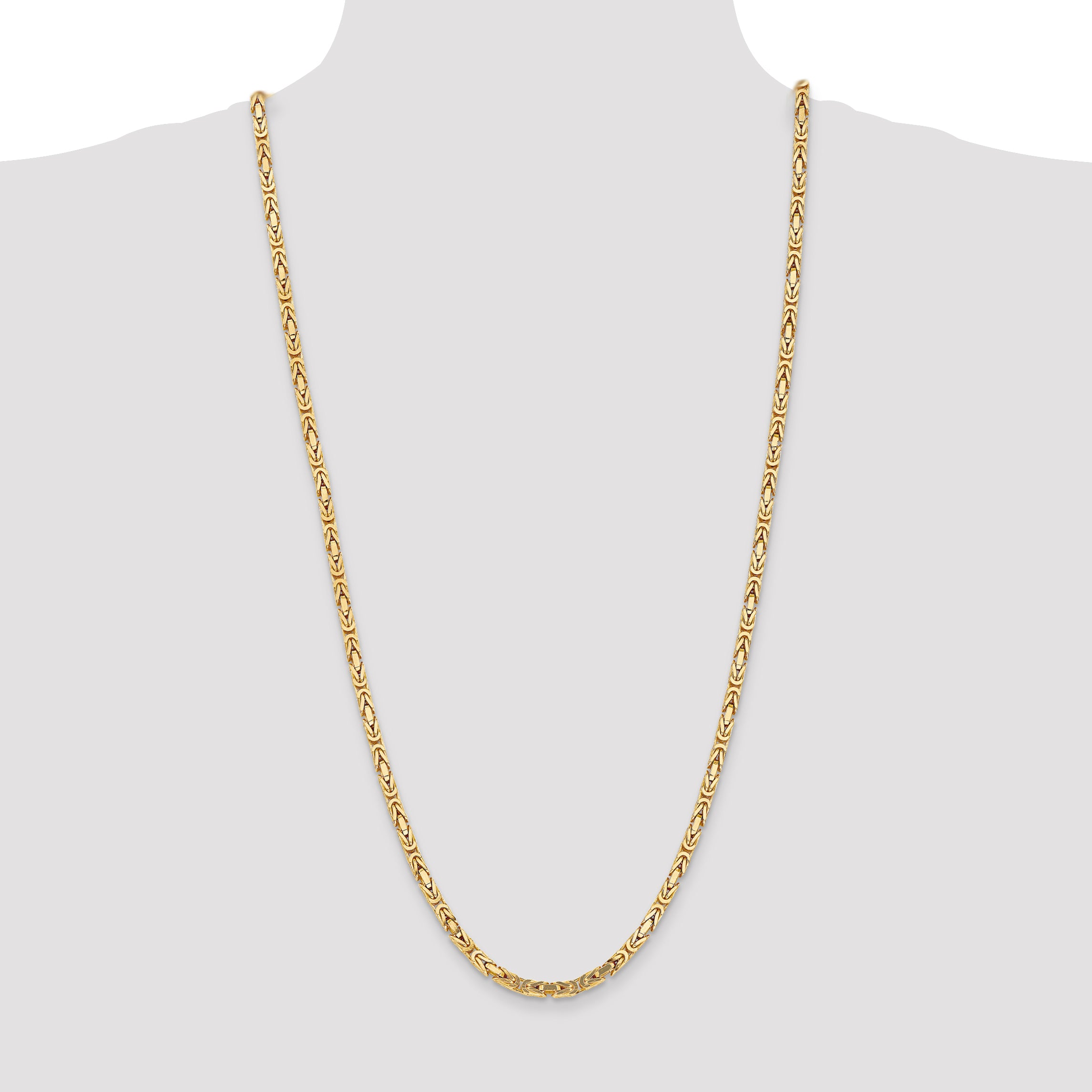 14K 30 Inch 4Mm Byzantine With Lobster Clasp Chain
