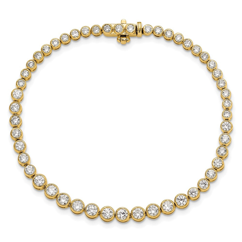 14ky Lab Grown VS/SI FGH Dia Bezel Set Tennis Bracelet