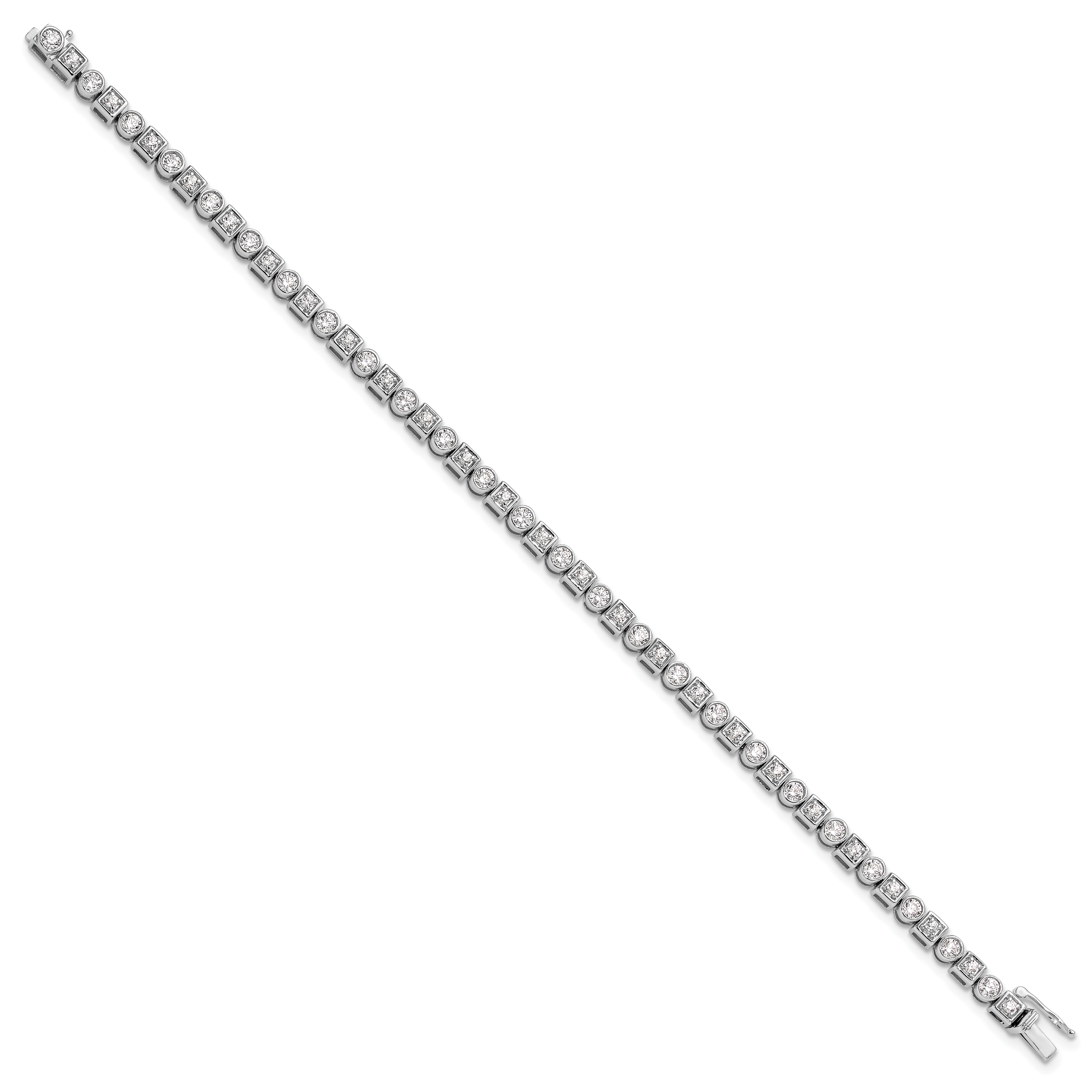 14K White Gold Lab Grown Diamond Vs/Si Fgh Shapes Bracelet