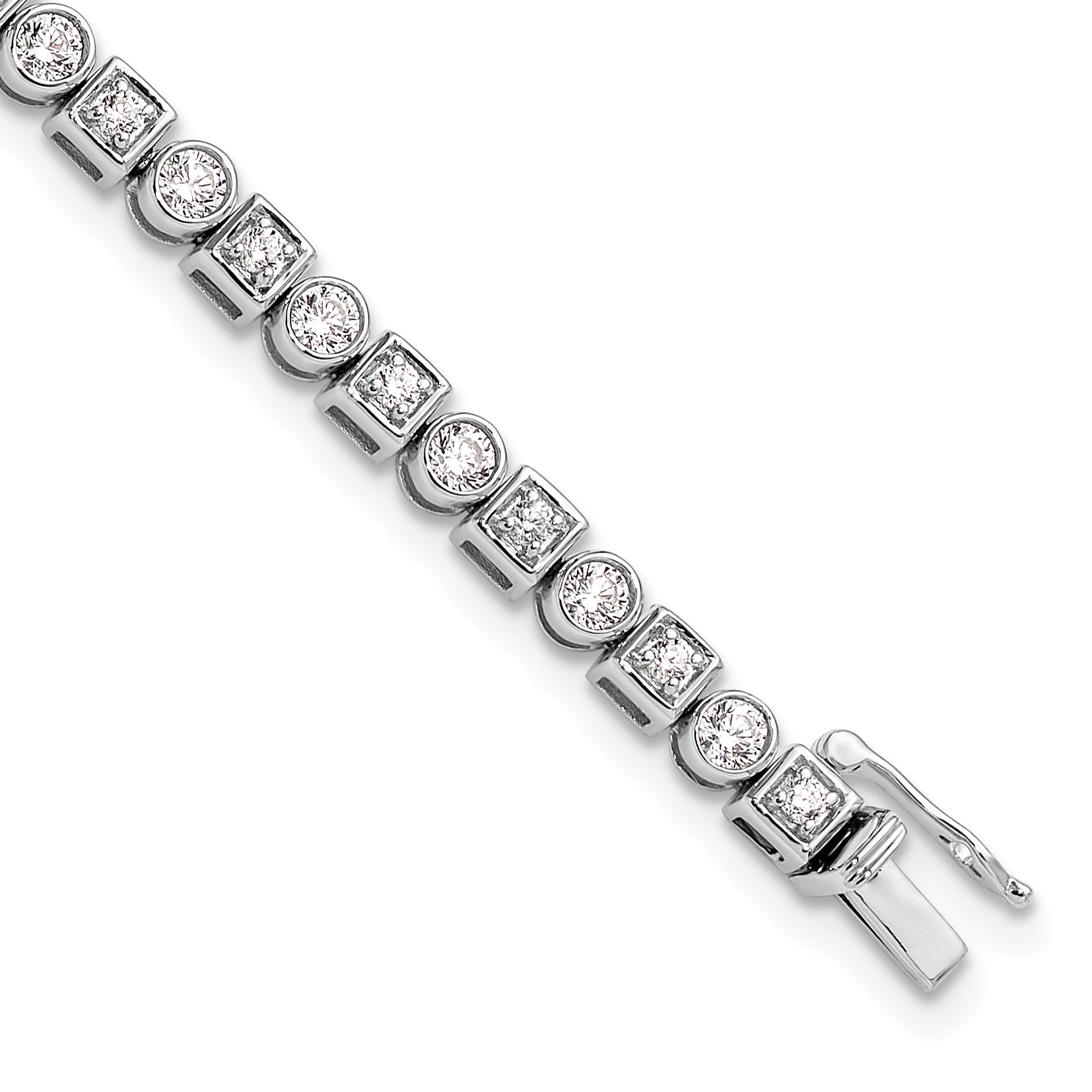 14K White Gold Lab Grown Diamond Vs/Si Fgh Shapes Bracelet