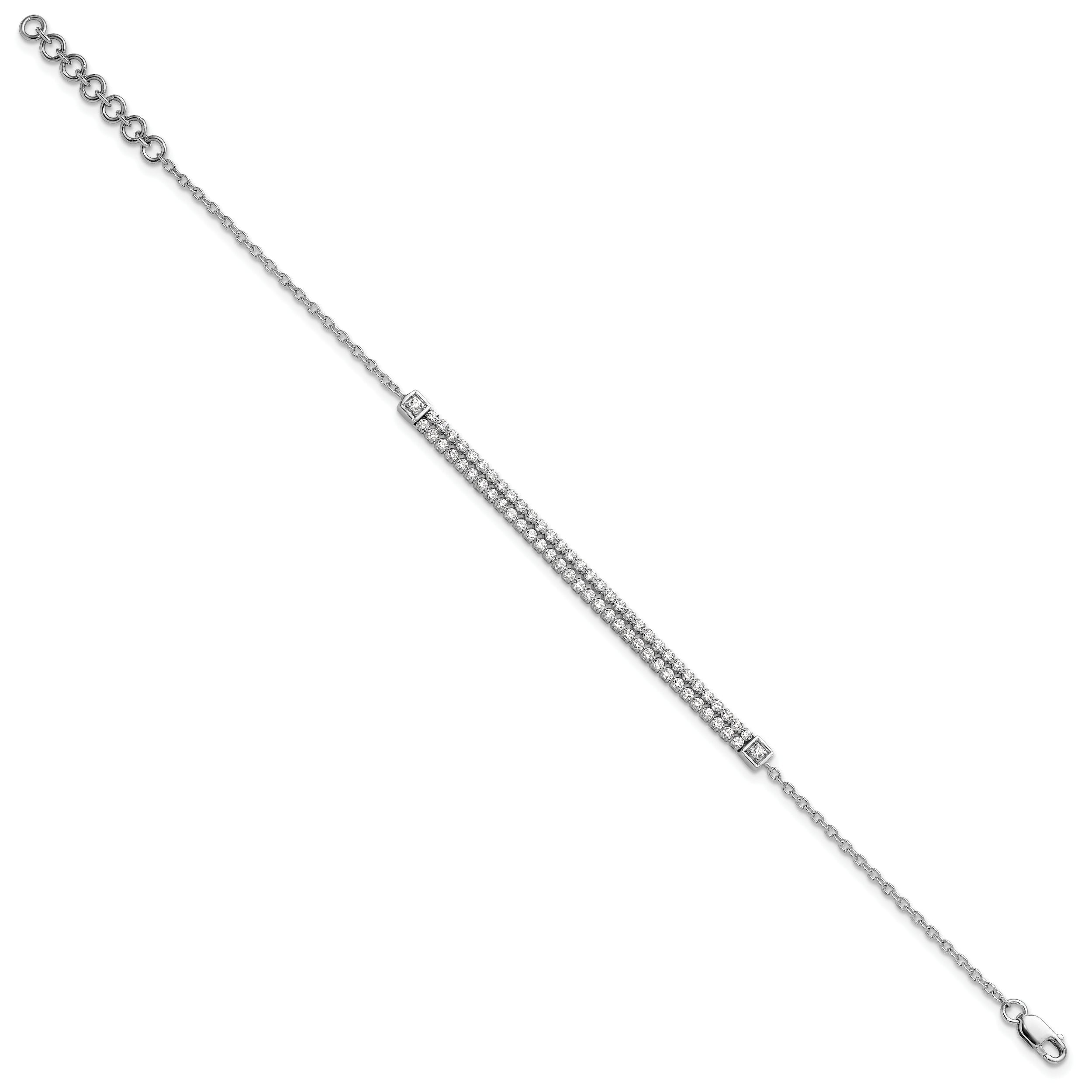 14K White Gold Lab Grown Diamond Vs/Si Fgh W/1 Inch Ext. Bracelet