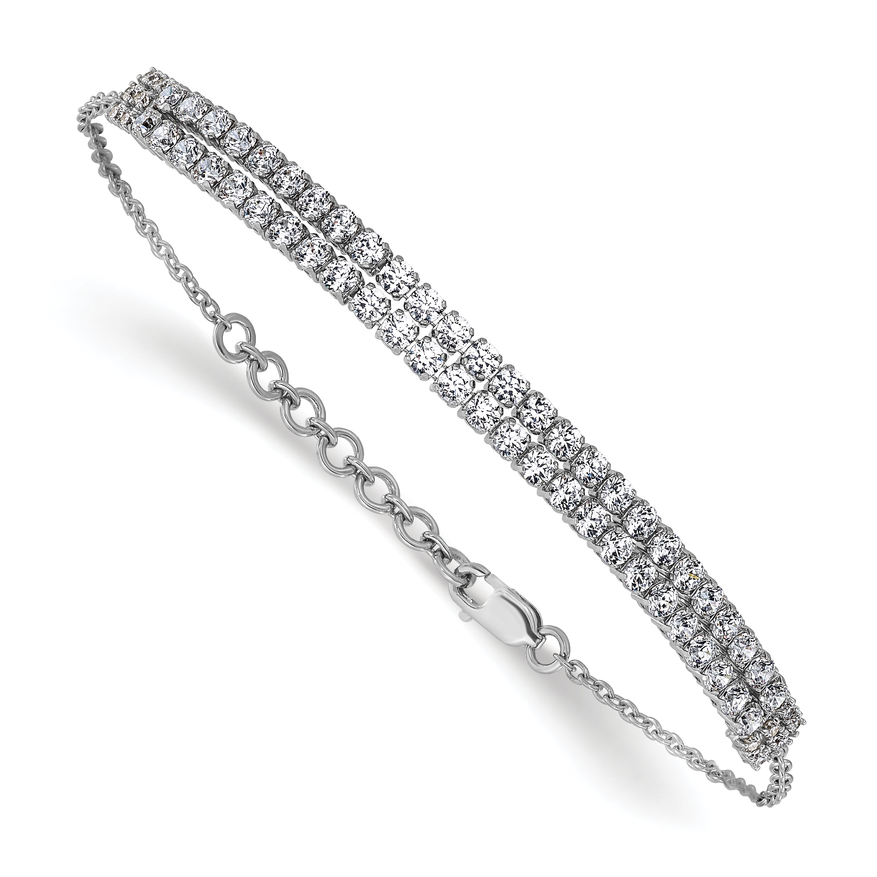 14K White Gold Lab Grown Diamond Vs/Si Fgh W/1 Inch Ext. Bracelet