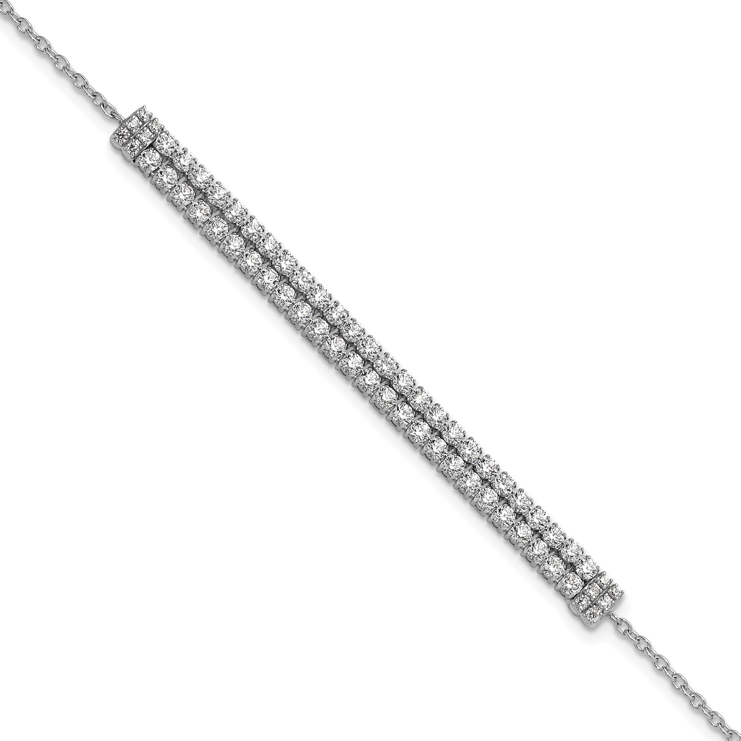 14K White Gold Lab Grown Diamond Vs/Si Fgh W/1 Inch Ext. Bracelet