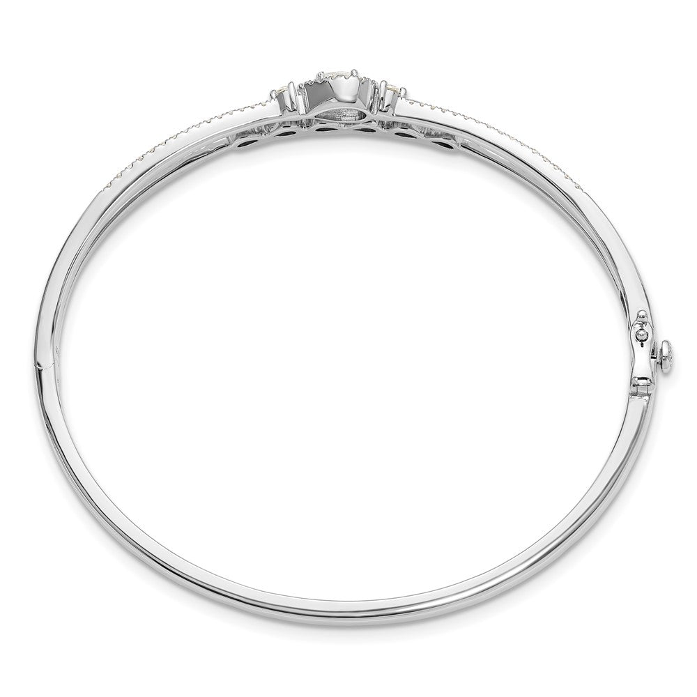 14K White Gold Lab Grown VS/SI FGH Dia Infinity and Pear Bangle Bracelet