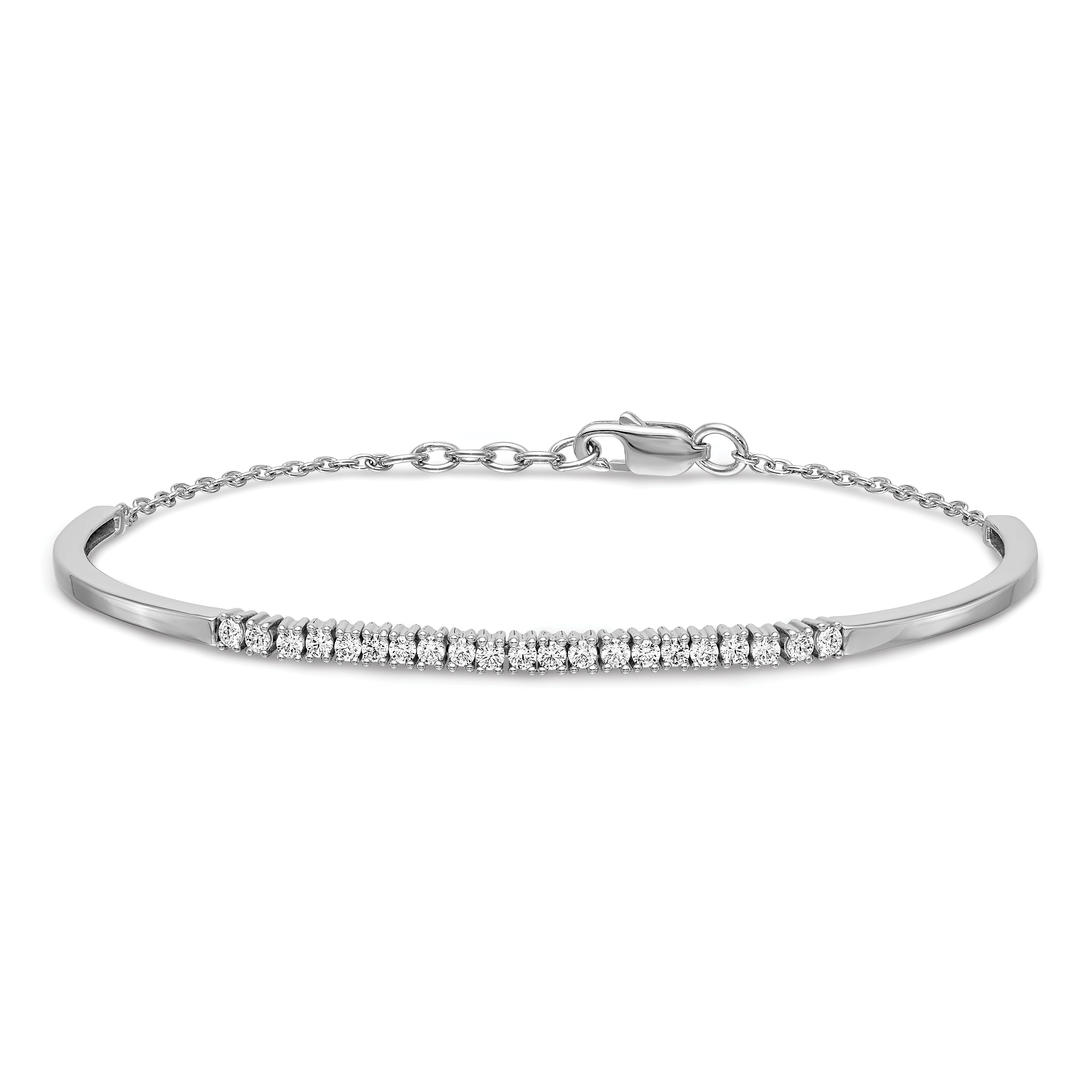 14K White Gold Lab Grown Diamond Vs/Si Fgh Bangle Bracelet